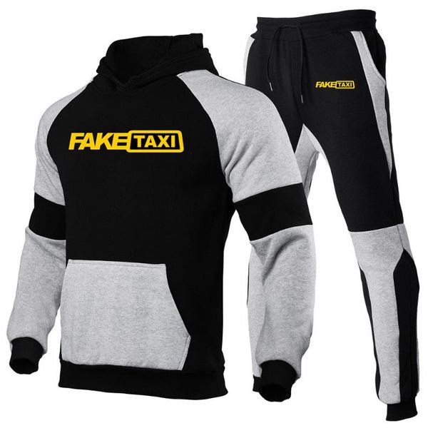 men's tracksuits 2021 spring autumn fake taxi driver print sports suit 2 pieces hoodie + pants clothing set, Gray
men's tracksuits 2021 spring autumn fake taxi driver print sports suit 2 pieces hoodie + pants clothing set, Gray