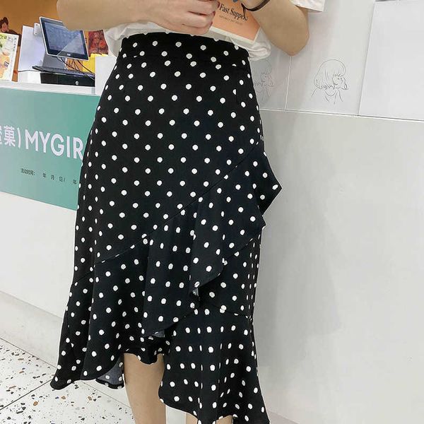 dot homemade overlap skirt 2021 wave point chiffon ruffle mid length cake c8104, Black
dot homemade overlap skirt 2021 wave point chiffon ruffle mid length cake c8104, Black