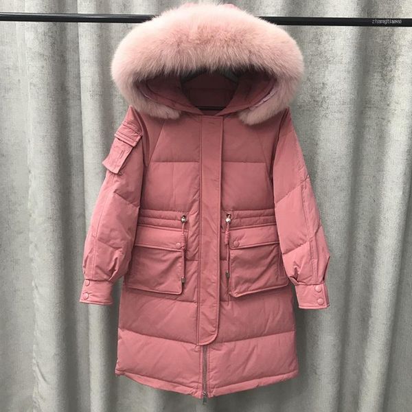 large real fur collar women winter coat white duck down jacket puffer windproof long parkas hooded warm outwear1, Black
large real fur collar women winter coat white duck down jacket puffer windproof long parkas hooded warm outwear1, Black