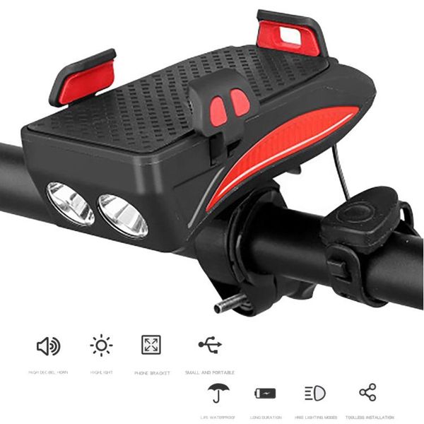 multifunctional bike headlight 400lumens highlight 3 lighting modes led for bikes bicycles cycle headlamp horn mobile phone rack lights
multifunctional bike headlight 400lumens highlight 3 lighting modes led for bikes bicycles cycle headlamp horn mobile phone rack lights