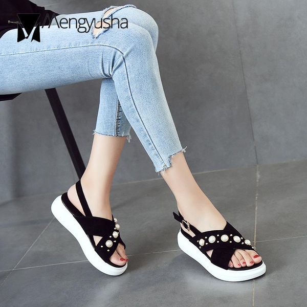 thick bottom pearl summer sandals women cross band open toe gladiator sandalias mujer platform shoes woman casual muffins c975, Black
thick bottom pearl summer sandals women cross band open toe gladiator sandalias mujer platform shoes woman casual muffins c975, Black