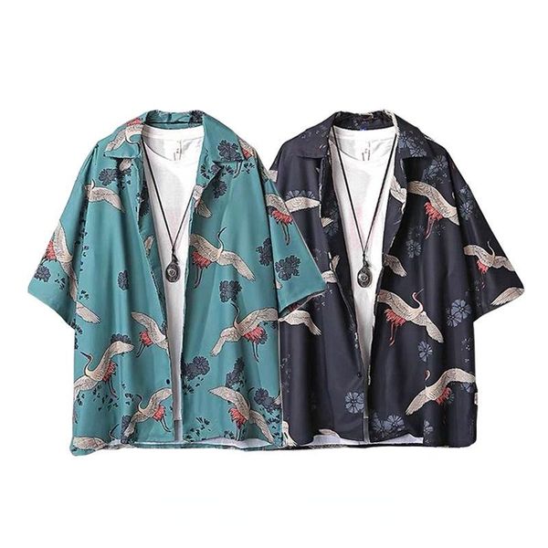 men's casual shirts oversized vintage print hawaiian shirt for men women short sleeve streetwear hawaii blouse beach japanese clothes, White;black
men's casual shirts oversized vintage print hawaiian shirt for men women short sleeve streetwear hawaii blouse beach japanese clothes, White;black