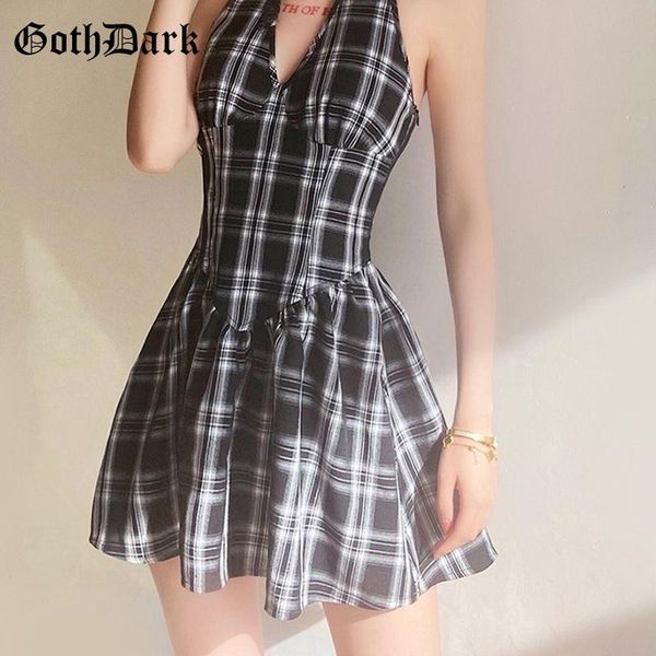 casual dresses goth dark plaid women summer party mini gothic pleated egirl bandage halter dress harajuku backless bodycon clothes, Black;gray
casual dresses goth dark plaid women summer party mini gothic pleated egirl bandage halter dress harajuku backless bodycon clothes, Black;gray