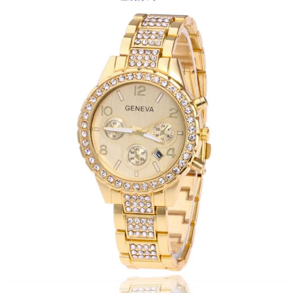 watch geneva steel band diamond men's three eye digital scale quartz women's with calendar, Slivery;brown
watch geneva steel band diamond men's three eye digital scale quartz women's with calendar, Slivery;brown