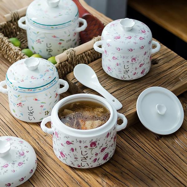 japanese style large-capacity stew pot, household ceramic spoon with lid, double lid stewed bird's nest soup, ear type bowls
japanese style large-capacity stew pot, household ceramic spoon with lid, double lid stewed bird's nest soup, ear type bowls