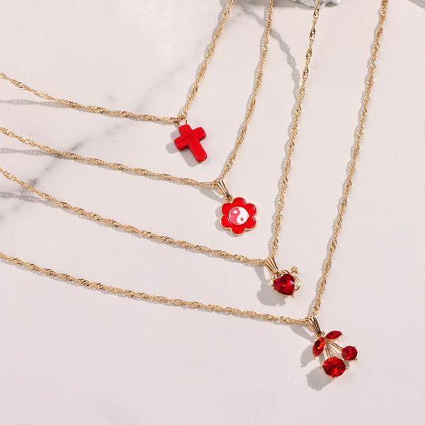 chains flatfoosie multilayer cross yin yang flowers pendant necklace for women red heart crystal twisted chain boho jewelry, Silver
chains flatfoosie multilayer cross yin yang flowers pendant necklace for women red heart crystal twisted chain boho jewelry, Silver