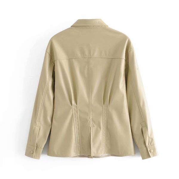 leather vintage faux leather long sleeve lapel draw back women's pu jacket coat fashion casual solid color chic female, Black
leather vintage faux leather long sleeve lapel draw back women's pu jacket coat fashion casual solid color chic female, Black