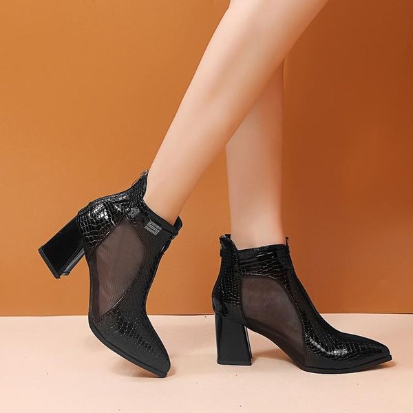 boots gladiator 2021 mesh ankle boot high heels dress shoes pointed toe pumps square heeled sandals black botas mujer 8588l
boots gladiator 2021 mesh ankle boot high heels dress shoes pointed toe pumps square heeled sandals black botas mujer 8588l