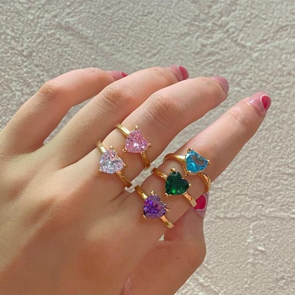 cluster rings ins vintage three prongs heart zircon ring creative color rhinestone for women girls fashion jewelry gifts, Golden;silver
cluster rings ins vintage three prongs heart zircon ring creative color rhinestone for women girls fashion jewelry gifts, Golden;silver