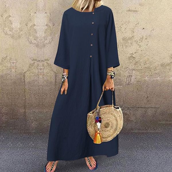 casual dresses zanzea women vintage autumn o neck 3/4 sleeve dress 2021 fashion solid party vestidos oversized robe femme loose sundress, Black;gray
casual dresses zanzea women vintage autumn o neck 3/4 sleeve dress 2021 fashion solid party vestidos oversized robe femme loose sundress, Black;gray