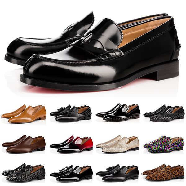 brand red bottom loafers luxury party wedding shoes designer black patent leather suede with tassels spikes studded dress rivet shoes 39-47
brand red bottom loafers luxury party wedding shoes designer black patent leather suede with tassels spikes studded dress rivet shoes 39-47