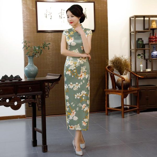 ethnic clothing short sleeve long dress qipao silk chinese style elegant cheongsam erv2, Red
ethnic clothing short sleeve long dress qipao silk chinese style elegant cheongsam erv2, Red