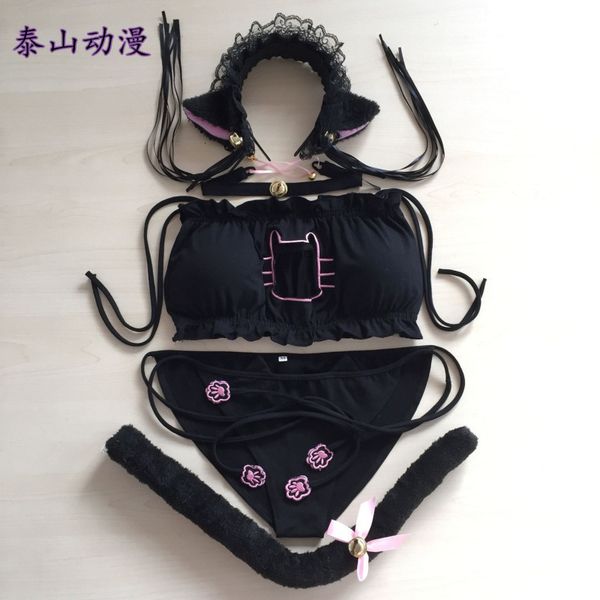 water tank embroidery dead bra cartoon cat open chest cosplay fun underwear set, Red;black
water tank embroidery dead bra cartoon cat open chest cosplay fun underwear set, Red;black