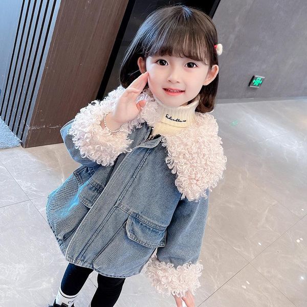jackets autumn winter girls coats warm plush thicken children denim jacket outdoor kids casual outerwear student clothing fashion, Blue;gray
jackets autumn winter girls coats warm plush thicken children denim jacket outdoor kids casual outerwear student clothing fashion, Blue;gray
