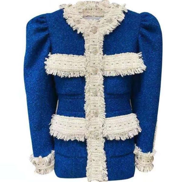 women's jackets small fragrance wind vintage tweed jacket women o-neck slim single breasted tassel stitching outerwear q160, Black;brown
women's jackets small fragrance wind vintage tweed jacket women o-neck slim single breasted tassel stitching outerwear q160, Black;brown