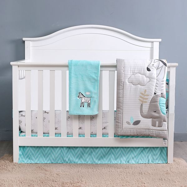 4PCS Blue Grey Cotton Baby Bed Linens Baby Cot Bedding Infant Cot Fitted Sheets Girl Boy (duvet+fitted sheet+bed skirt+blanket), Red
4PCS Blue Grey Cotton Baby Bed Linens Baby Cot Bedding Infant Cot Fitted Sheets Girl Boy (duvet+fitted sheet+bed skirt+blanket), Red