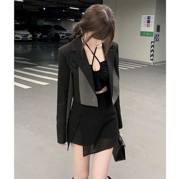 luxury evening dress black gray color matching long sleeve short small suit versatile casual coat 2021 autumn women's top
luxury evening dress black gray color matching long sleeve short small suit versatile casual coat 2021 autumn women's top