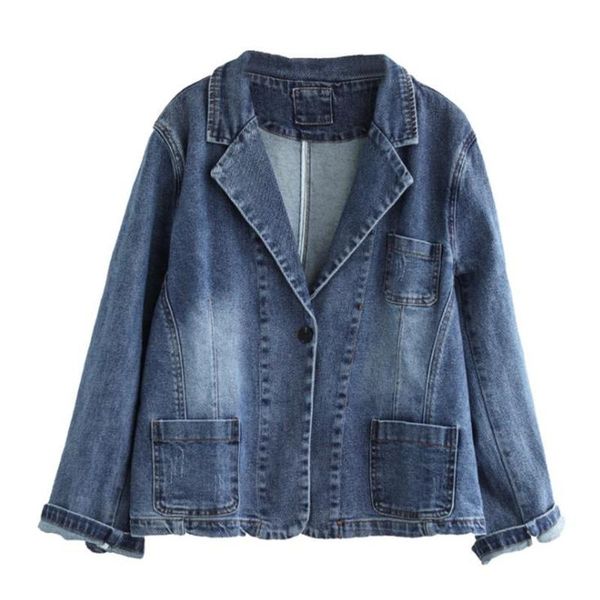 women's suits & blazers women denim short coat suit vintage tailored collar outerwear pocket button clothing 2021 autumn jeans jackets, White;black
women's suits & blazers women denim short coat suit vintage tailored collar outerwear pocket button clothing 2021 autumn jeans jackets, White;black