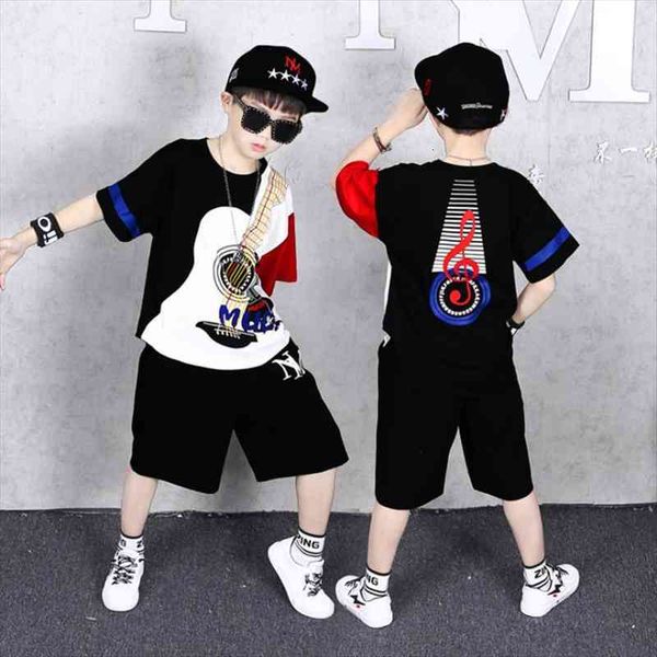 summer boys hip hop clothes sets dancing children clothing kids short two piece set music guitar print set size, White 
summer boys hip hop clothes sets dancing children clothing kids short two piece set music guitar print set size, White