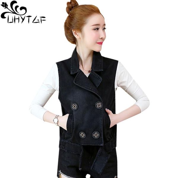 women's vests uhytgf m-5xl oversized spring autumn waistcoat vest short jacket fashion double breasted black slim denim coats female 23, Black;white
women's vests uhytgf m-5xl oversized spring autumn waistcoat vest short jacket fashion double breasted black slim denim coats female 23, Black;white