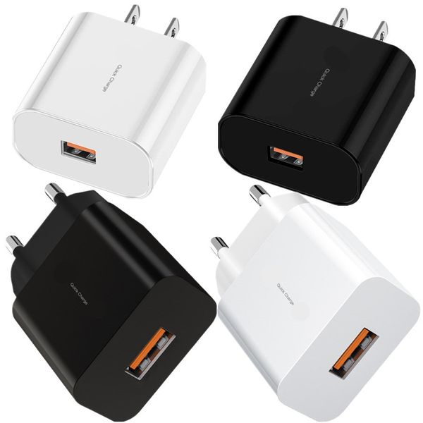 fast charge qc3.0 eu us ac power adapter wall chargers for iphone 7 8 11 samsung s10 s11 s20u android phone pc