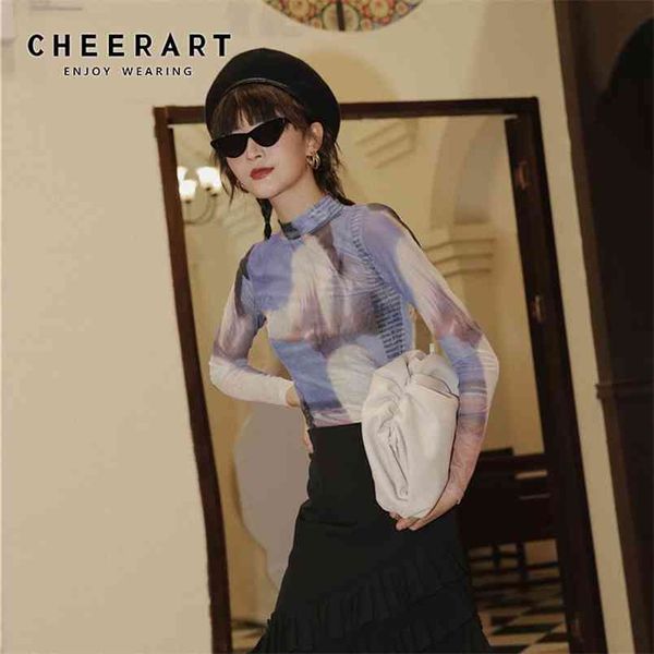 cheerart mesh turtleneck t shirt women see through transparent sheer long sleeve vintage print tee shirt fall clothes 210406, White
cheerart mesh turtleneck t shirt women see through transparent sheer long sleeve vintage print tee shirt fall clothes 210406, White