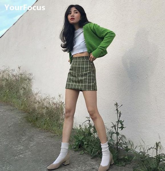 skirts mini skirt summer women vintage harajuku korean classic green plaid high waisted, Black
skirts mini skirt summer women vintage harajuku korean classic green plaid high waisted, Black