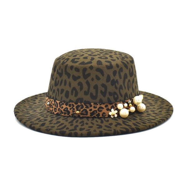 wide brim hats leopard print flat hat lady's woolen fedoras imitation wool felt spring and autumn outdoor shooting, Blue;gray
wide brim hats leopard print flat hat lady's woolen fedoras imitation wool felt spring and autumn outdoor shooting, Blue;gray