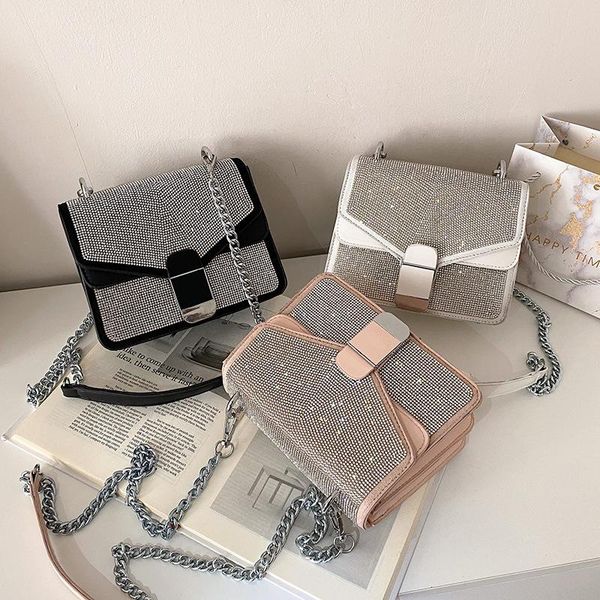 spring and summer korean fashion bright diamond one-shoulder small square bag female simple chain messenger underarm cross body
spring and summer korean fashion bright diamond one-shoulder small square bag female simple chain messenger underarm cross body