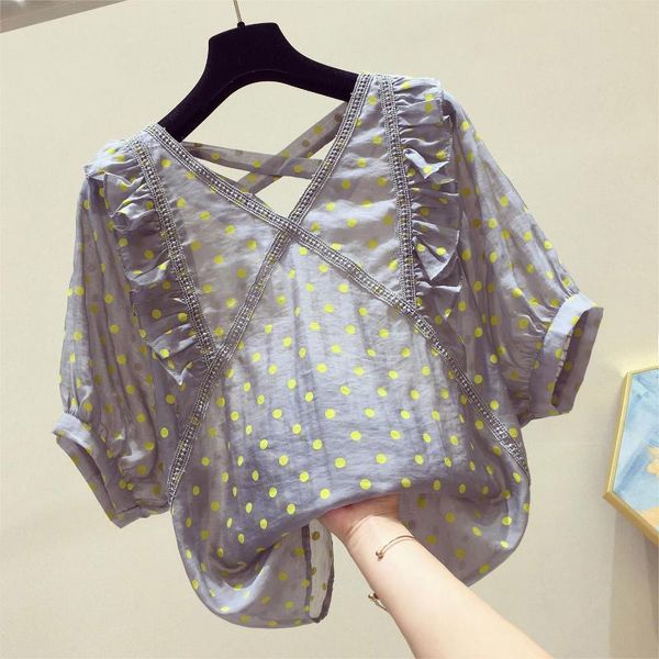 women's blouses & shirts polka dot chiffon women blouse summer 2021 v-neck loose elegant female pulls, White
women's blouses & shirts polka dot chiffon women blouse summer 2021 v-neck loose elegant female pulls, White