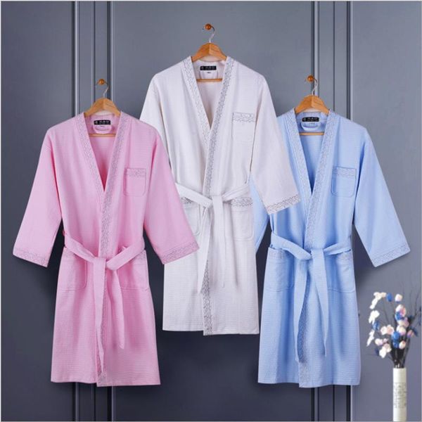 men's sleepwear men 100% cotton summer long waffle bathrobe women japanese kimono bath robe plus size dressing gown male robes, Black;brown
men's sleepwear men 100% cotton summer long waffle bathrobe women japanese kimono bath robe plus size dressing gown male robes, Black;brown