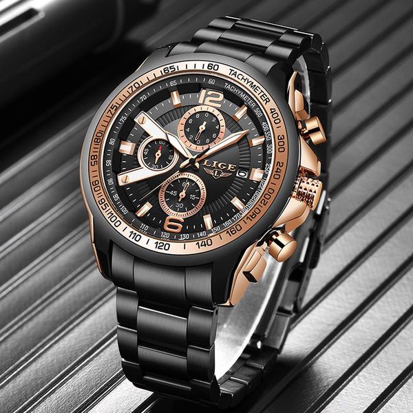 wristwatches lige men watches sport quartz watch chronograph waterproof wrist man stainless steel date clock + box, Slivery;brown
wristwatches lige men watches sport quartz watch chronograph waterproof wrist man stainless steel date clock + box, Slivery;brown