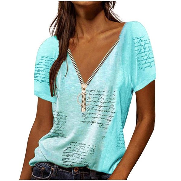 women's t-shirt fashion women summer letters print t-shirts for streetwear zipper decor v-neck short sleeve casual loose pullovers #t1g, White
women's t-shirt fashion women summer letters print t-shirts for streetwear zipper decor v-neck short sleeve casual loose pullovers #t1g, White