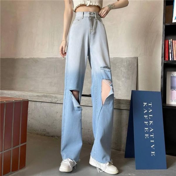 women's jeans cgc fashion hole gradient high waist woman wide leg loose denim pants female harajuku ripped 2021 trousers, Blue
women's jeans cgc fashion hole gradient high waist woman wide leg loose denim pants female harajuku ripped 2021 trousers, Blue