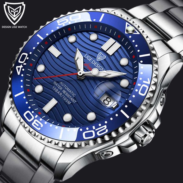 lige business mechanical mens watches brand luxury 100m waterproof clock diving automatic date stainless steel watch 210527, Slivery;brown
lige business mechanical mens watches brand luxury 100m waterproof clock diving automatic date stainless steel watch 210527, Slivery;brown