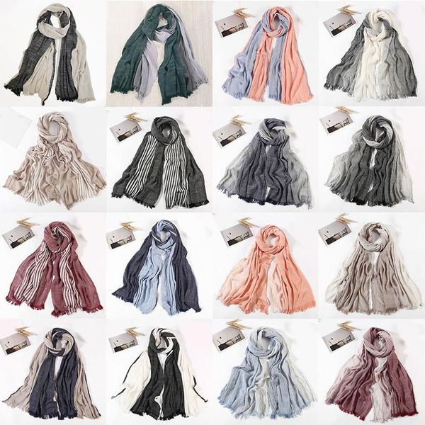 scarves soft tassels pleated scarf autumn winter long japanese style striped cotton linen wrinkled, Blue;gray
scarves soft tassels pleated scarf autumn winter long japanese style striped cotton linen wrinkled, Blue;gray