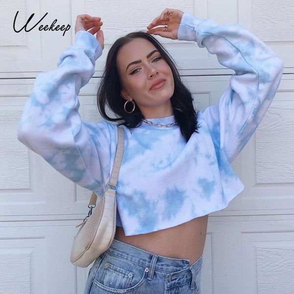 women's hoodies & sweatshirts weekeep tie dye print women oversized pullovers autumn casual long sleeve cropped female o-neck sweatshir, Black
women's hoodies & sweatshirts weekeep tie dye print women oversized pullovers autumn casual long sleeve cropped female o-neck sweatshir, Black