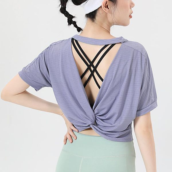 yoga outfit kink beautiful backless short sleeve fitness shirt women moisture wicking running sport gym quick dry loose crop
yoga outfit kink beautiful backless short sleeve fitness shirt women moisture wicking running sport gym quick dry loose crop