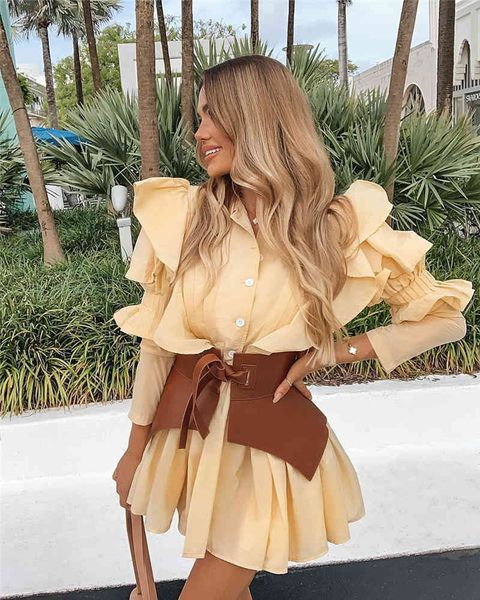 casual dresses summer fashion women shirt mini long sleeve ruffled chic elegant celebrity party vestidos ylva, Black;gray
casual dresses summer fashion women shirt mini long sleeve ruffled chic elegant celebrity party vestidos ylva, Black;gray