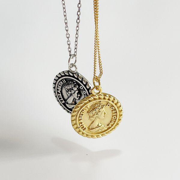 chaofumao design korean 925 sterling silver pendant necklace retro elizabeth round coin
chaofumao design korean 925 sterling silver pendant necklace retro elizabeth round coin