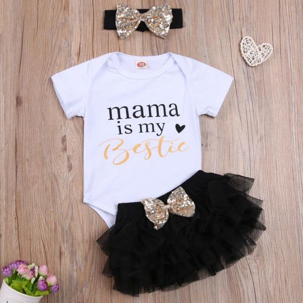 summer 3 pcs baby girl outfits short-sleeved round neck letter printed bodysuits + net gauze fluffy skirt sequin bow headband clothing sets, White
summer 3 pcs baby girl outfits short-sleeved round neck letter printed bodysuits + net gauze fluffy skirt sequin bow headband clothing sets, White