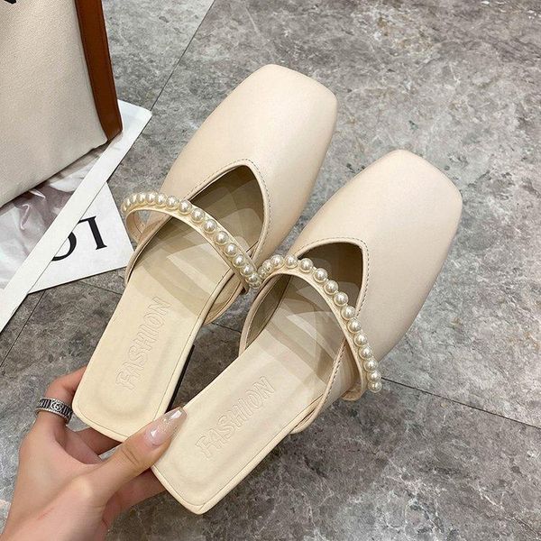 slippers 2021 baotou half female summer fashion outer wear korean fairy style pearl with v mouth sandals, Black
slippers 2021 baotou half female summer fashion outer wear korean fairy style pearl with v mouth sandals, Black