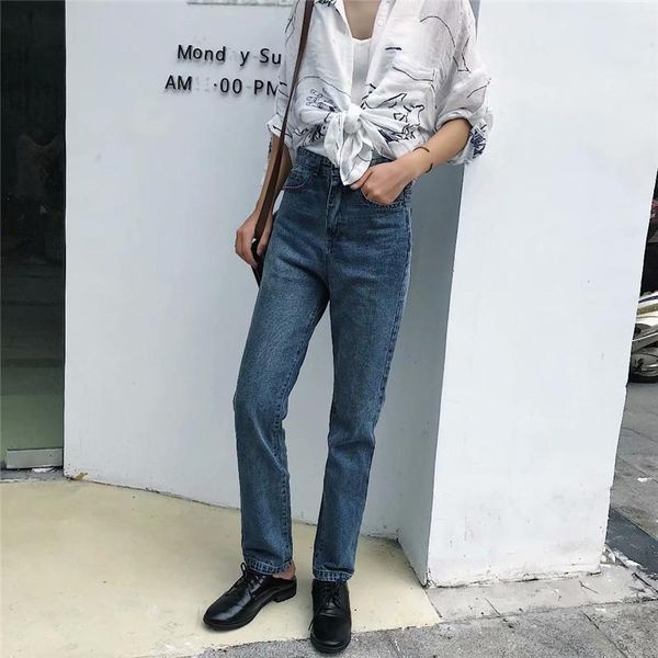 autumn and winter street fashion solid color high waist straight loose curled jeans, europe america wild jeans women women's, Blue
autumn and winter street fashion solid color high waist straight loose curled jeans, europe america wild jeans women women's, Blue