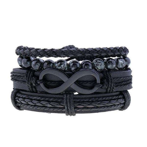 tennis black genuine leather bracelets for men forever infinity logo men's wristband glass beads charm braclet hand jewelry, Golden;silver
tennis black genuine leather bracelets for men forever infinity logo men's wristband glass beads charm braclet hand jewelry, Golden;silver