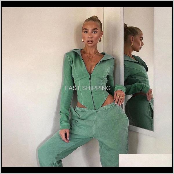 women's tracksuits apparel womens sets autumn zipper v-neck hooded sweatshirt high waist pants casual suit female outfits 2 18scu, Gray
women's tracksuits apparel womens sets autumn zipper v-neck hooded sweatshirt high waist pants casual suit female outfits 2 18scu, Gray