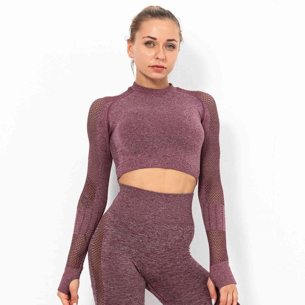 women's tracksuits hollow mesh belly button tight quick drying sports long sleeve fitness yoga suit breathable t-shirt, Gray
women's tracksuits hollow mesh belly button tight quick drying sports long sleeve fitness yoga suit breathable t-shirt, Gray