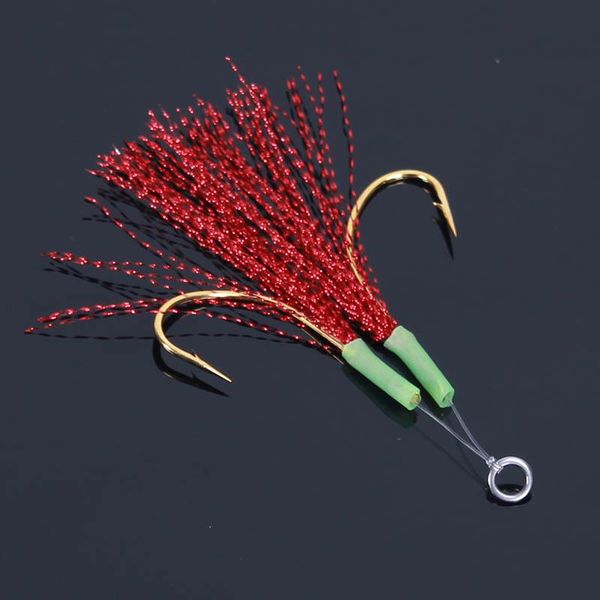 fishing hooks 1set luminous double hook cast jigs assist lure red feather slow jigging for sea tackle accessories pesca
fishing hooks 1set luminous double hook cast jigs assist lure red feather slow jigging for sea tackle accessories pesca