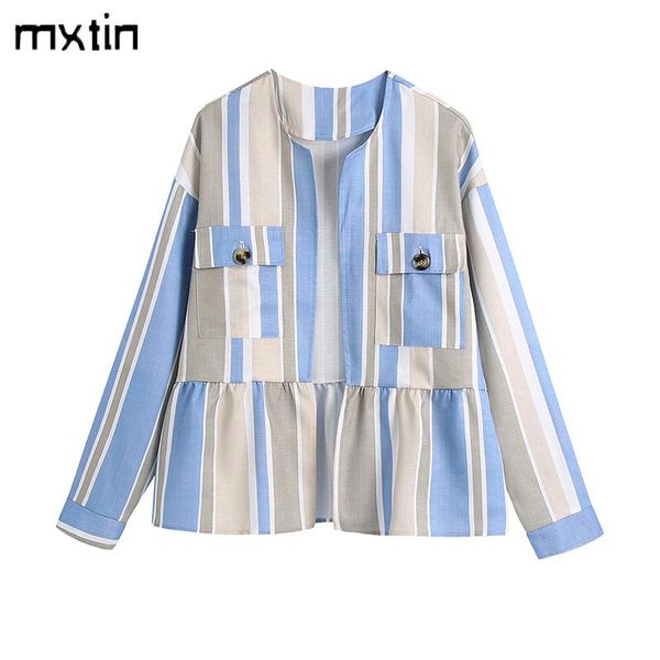 women's jackets mxtin 2021 women spring vintage striped cardigan jacket coat fashion o-neck long sleeve pockets outerwear casual chic m, Black;brown
women's jackets mxtin 2021 women spring vintage striped cardigan jacket coat fashion o-neck long sleeve pockets outerwear casual chic m, Black;brown