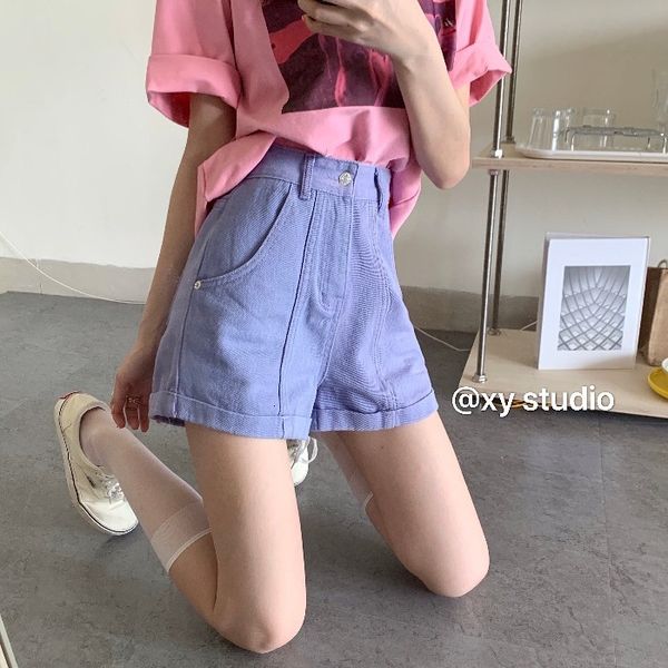 women's shorts high waist denim new spring and summer 2021 korean versatile loose wide leg show thin a-line pants, White;black
women's shorts high waist denim new spring and summer 2021 korean versatile loose wide leg show thin a-line pants, White;black