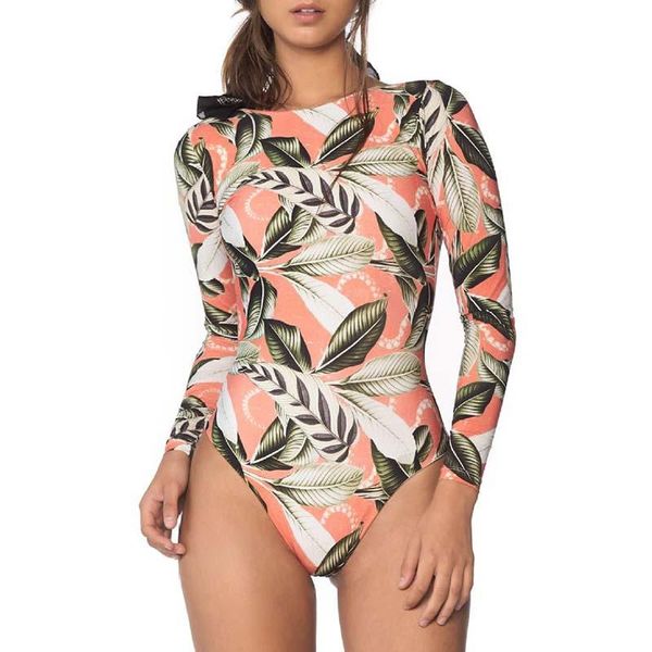 women's swimwear women one piece bikinis set summer fashion leaf print long sleeve slim ladies beach holiday swimming wear femme 2021, White;black
women's swimwear women one piece bikinis set summer fashion leaf print long sleeve slim ladies beach holiday swimming wear femme 2021, White;black